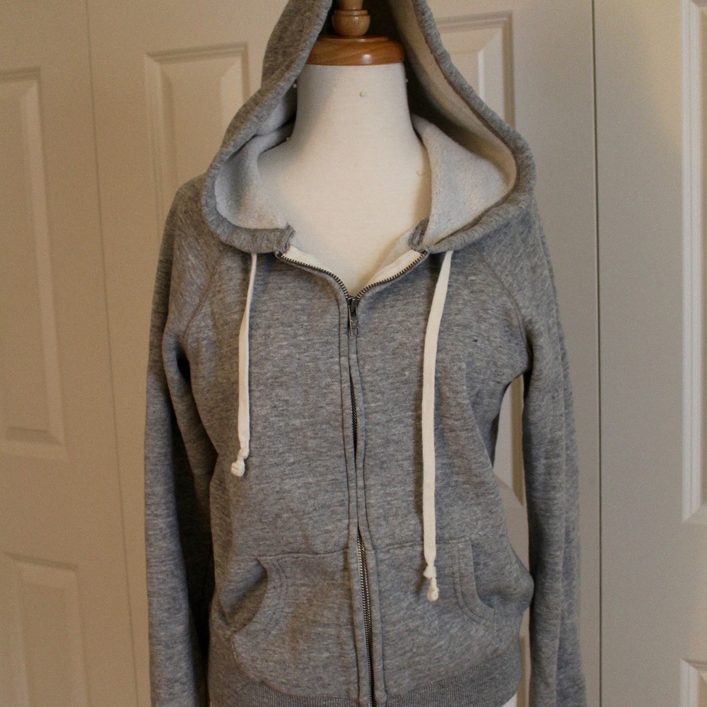 American Eagle Gray Zip Up Hoodie, Women's Medium